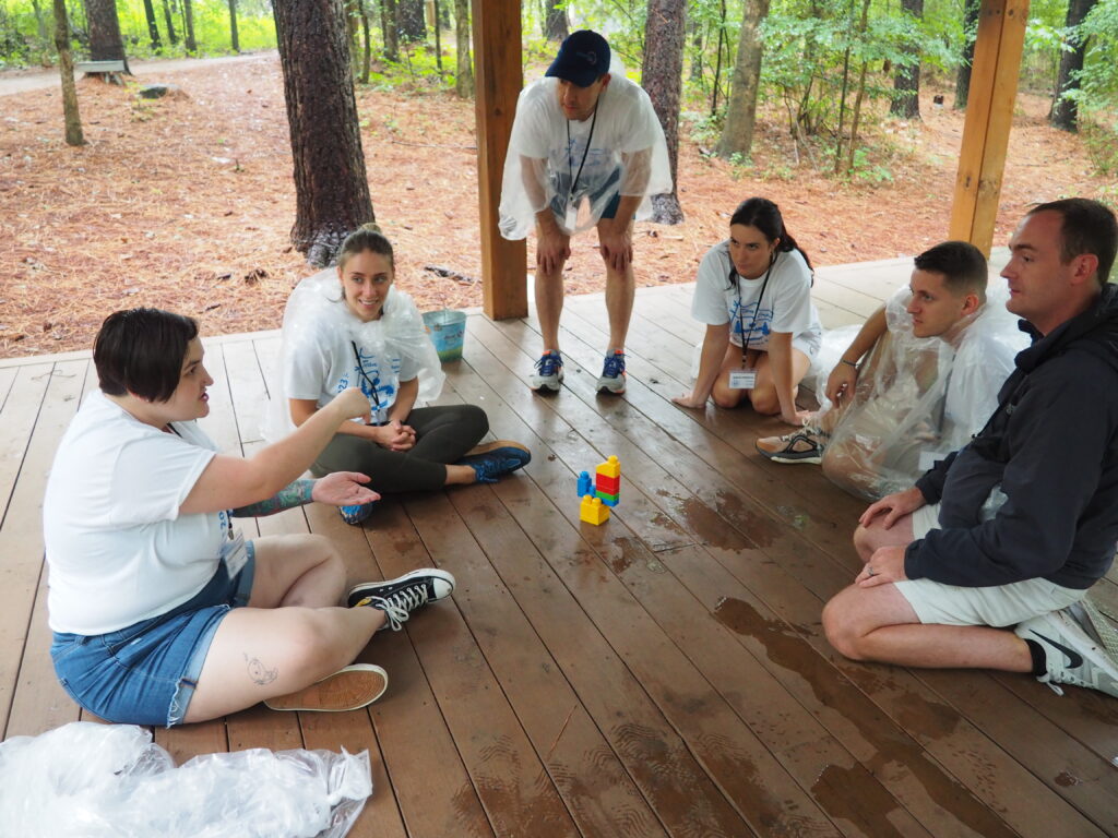 Emporos team at an outdoor team building exercise.