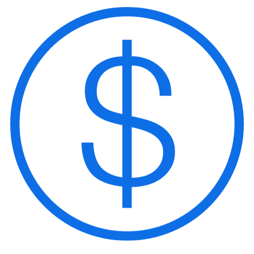 Icon of a money symbol inside a circle.