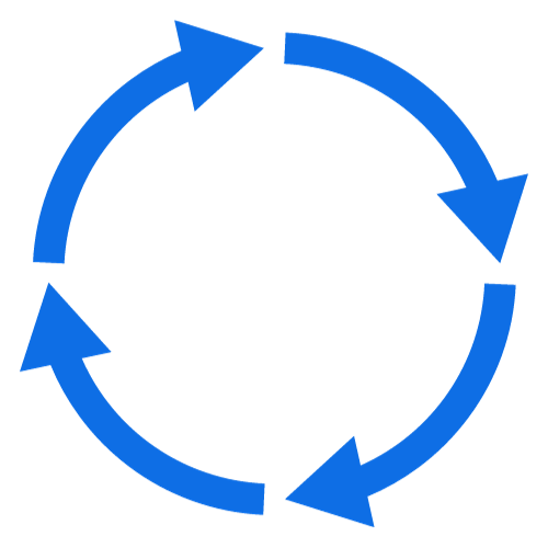Icon of four arrows going in a circular motion.