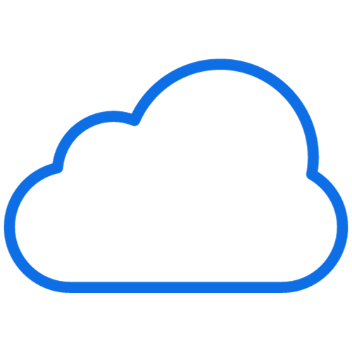 Icon of blue cloud.