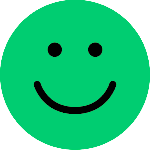 A green smiley face.