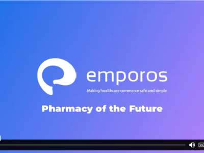 Video thumbnail entitled: "Emporos Making healthcare commerce safe and simple. Pharmacy of the Future."